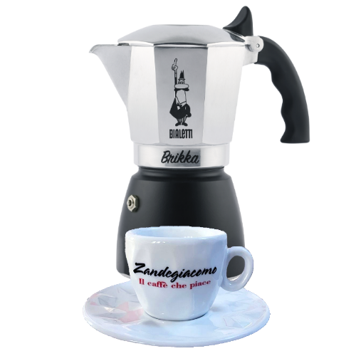 Bialetti Brikka Espressokocher inkl. 1 Zandegiacomo Espressotasse GRATIS