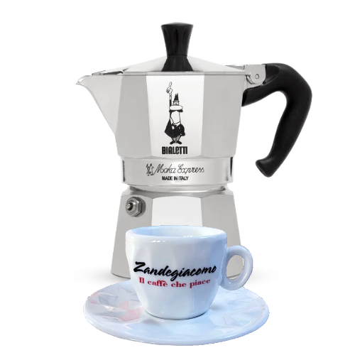 Bialetti Moka Express Espressokocher inkl. 1 Zandegiacomo Espressotasse GRATIS
